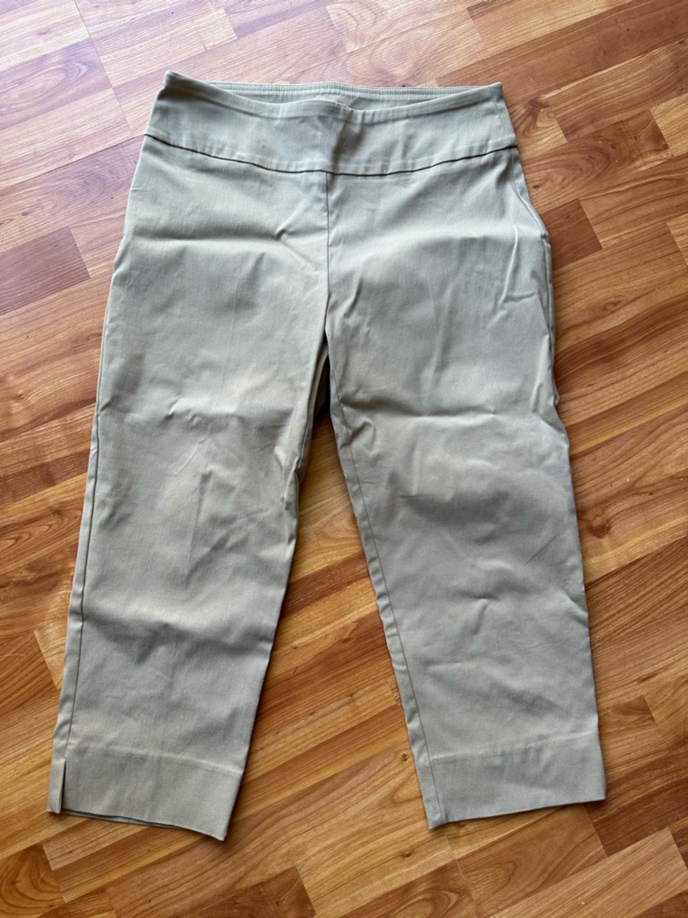 Zac & Rachel Cropped Pull-On Pants in Light Khaki